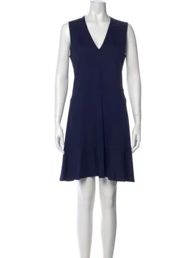 Pre-owned Joseph Virgin Wool Mini Dress In Blue