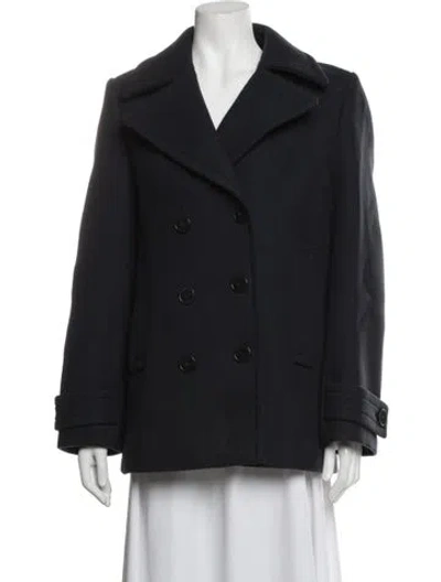 Pre-owned Joseph Virgin Wool Peacoat In Blue
