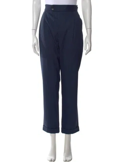 Pre-owned Joseph Virgin Wool Straight Leg Pants In Blue