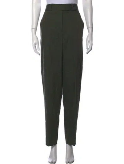 Pre-owned Joseph Virgin Wool Straight Leg Pants In Green