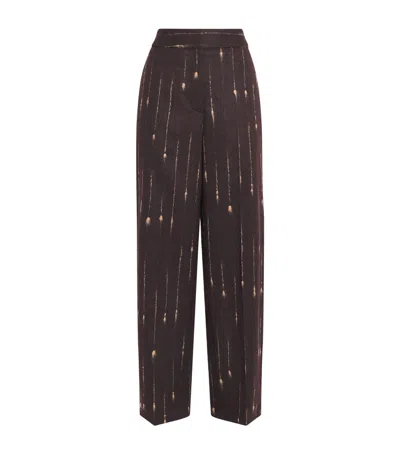Joseph Virgin Wool Stripe Isotta Trousers In Brown