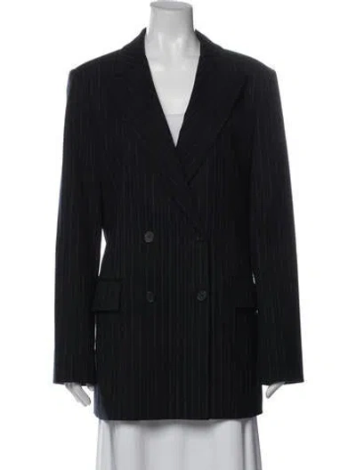 Pre-owned Joseph Virgin Wool Striped Blazer In Blue