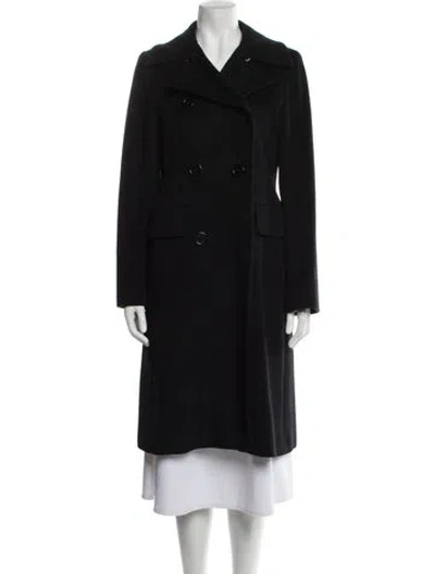 Pre-owned Joseph Virgin Wool Trench Coat In Black