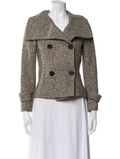 Pre-owned Joseph Virgin Wool Tweed Pattern Jacket In Neutral