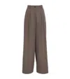 Joseph Virgin Wool Voile Forest Trousers In Brown