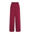 Joseph Virgin Wool Voile Forest Trousers In Red