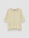 Joseph Womens Affogato Grid-knit Boxy-fit Viscose-blend T-shirt Xs