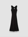 Joseph Womens Black Round-neck Sleeveless Ribbed-knit Maxi Dress In Black