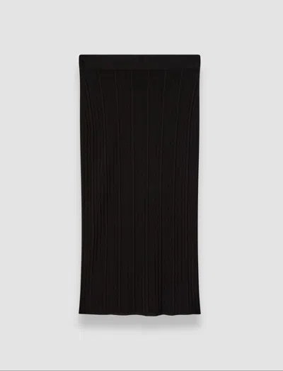 Joseph Viscose Rib Knit Skirt In Black