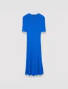 Joseph Viscose Ribbed Knitted Dress In Ultra Marine