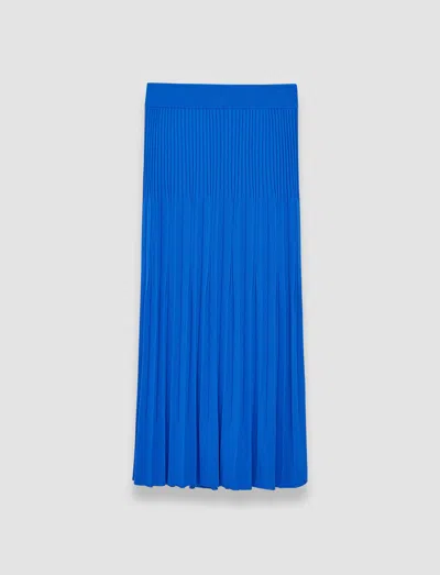 Joseph Viscose Ribbed Knitted Skirt In Ultra Marine