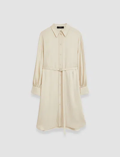 Joseph Viscose Twill Floreal Dress In Oat