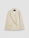 Joseph Womens Oyster White Chapone Double-breasted Stretch-woven Jacket In Oat