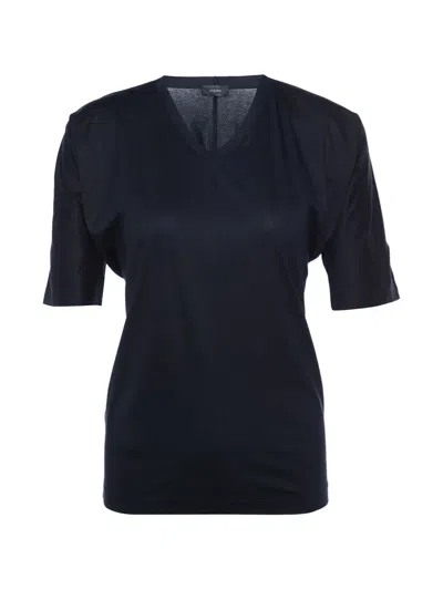 Pre-owned Joseph V-neck Cotton T-shirt In Black