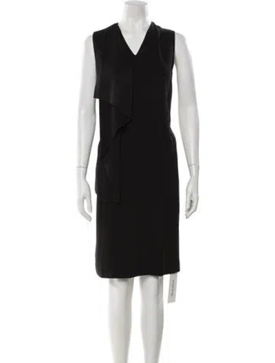Pre-owned Joseph V-neck Knee-length Dress In Black