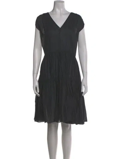 Pre-owned Joseph V-neck Knee-length Dress In Black