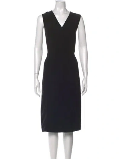 Pre-owned Joseph V-neck Knee-length Dress In Black