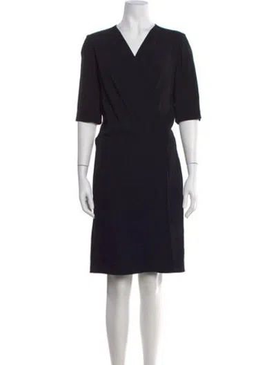 Pre-owned Joseph V-neck Knee-length Dress In Black