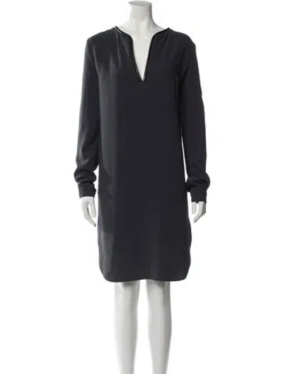 Pre-owned Joseph V-neck Knee-length Dress In Blue