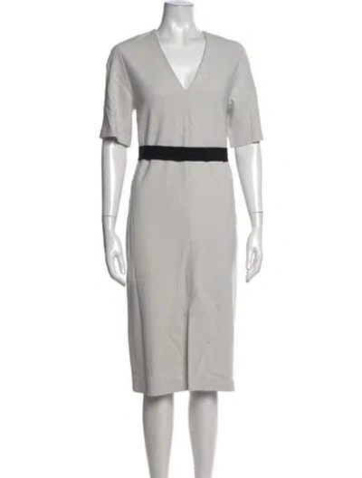 Pre-owned Joseph V-neck Knee-length Dress In Blue