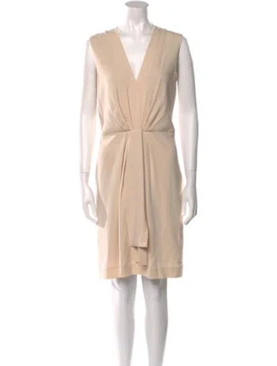 Pre-owned Joseph V-neck Knee-length Dress In Neutral