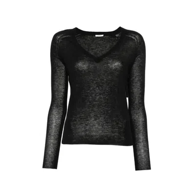 Joseph V-neck Knit Sweater In Black