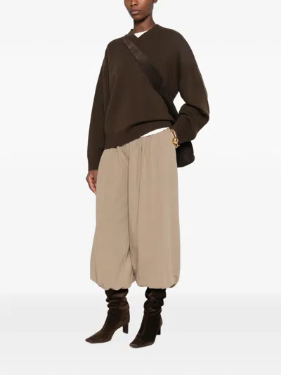 Joseph V-neck Knitted Sweater In Brown