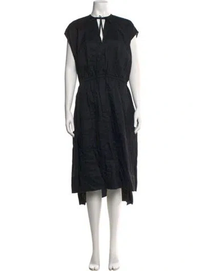 Pre-owned Joseph V-neck Long Dress In Black