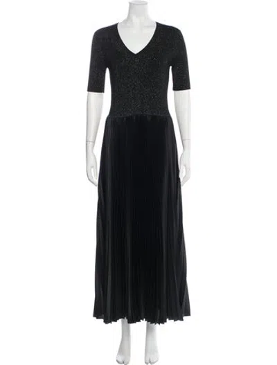Pre-owned Joseph V-neck Long Dress In Black