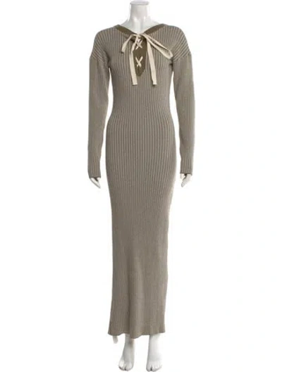 Pre-owned Joseph V-neck Long Dress In Neutral