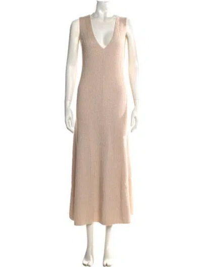 Pre-owned Joseph V-neck Long Dress In Neutral