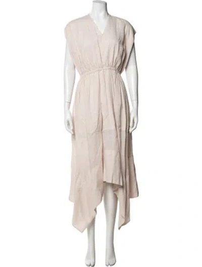 Pre-owned Joseph V-neck Long Dress In Neutral