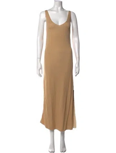 Pre-owned Joseph V-neck Long Dress In Neutrals