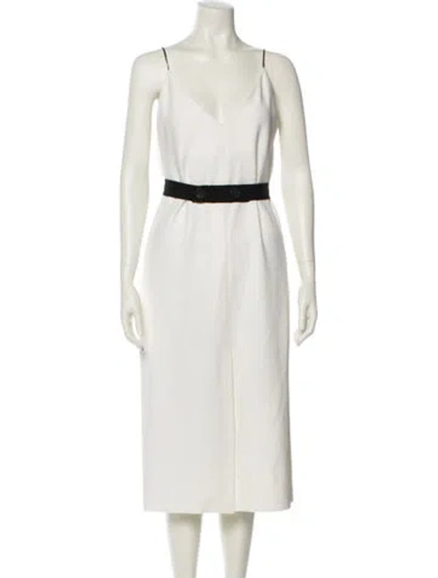 Pre-owned Joseph V-neck Long Dress In Neutrals