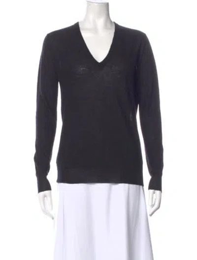 Pre-owned Joseph V-neck Long Sleeve Top In Gray