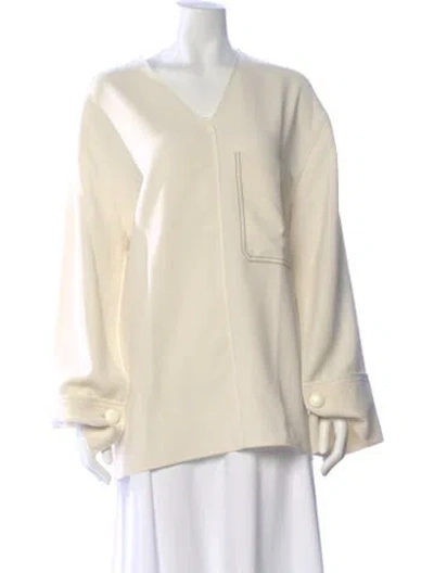 Pre-owned Joseph V-neck Long Sleeve Top In Neutral