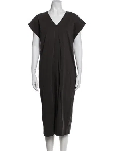 Pre-owned Joseph V-neck Midi Length Dress In Black