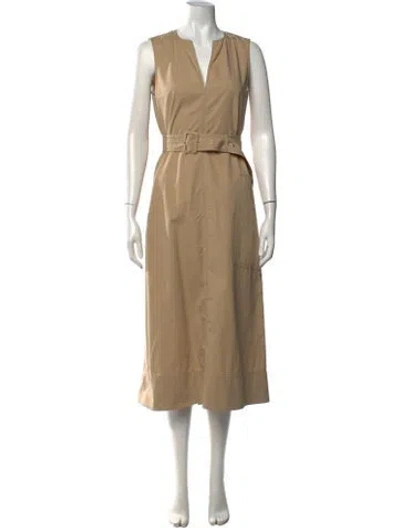 Pre-owned Joseph V-neck Midi Length Dress In Neutrals