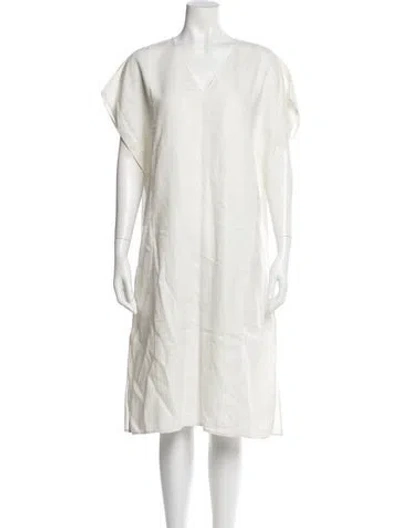 Pre-owned Joseph V-neck Midi Length Dress W/ Tags In Neutral