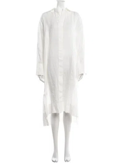 Pre-owned Joseph V-neck Midi Length Dress In White