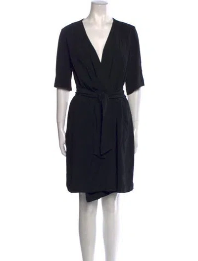 Pre-owned Joseph V-neck Mini Dress In Black