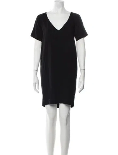 Pre-owned Joseph V-neck Mini Dress In Black