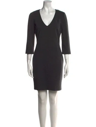 Pre-owned Joseph V-neck Mini Dress In Gray