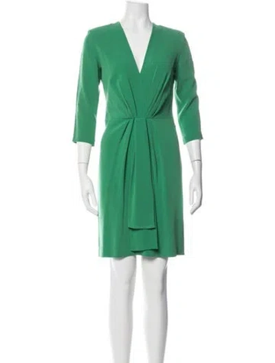 Pre-owned Joseph V-neck Mini Dress In Green