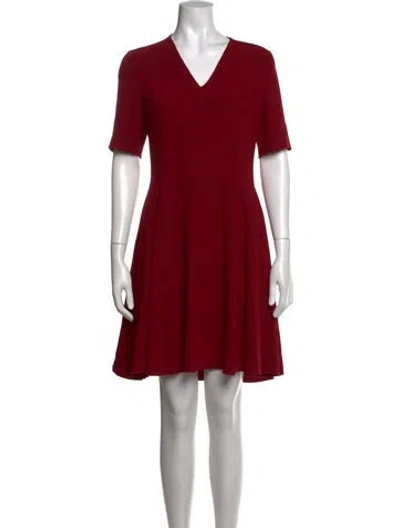 Pre-owned Joseph V-neck Mini Dress In Red