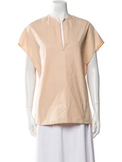 Pre-owned Joseph V-neck Short Sleeve Blouse In Pink