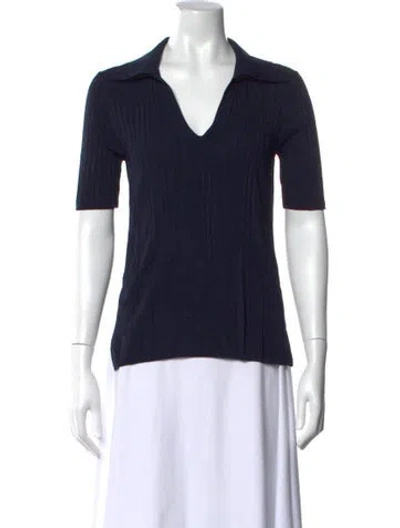 Pre-owned Joseph V-neck Short Sleeve Polo In Black
