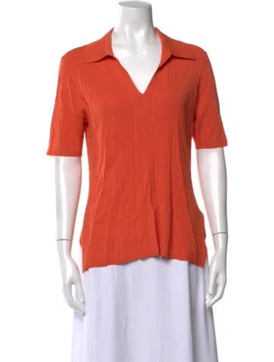 Pre-owned Joseph V-neck Short Sleeve Polo In Orange