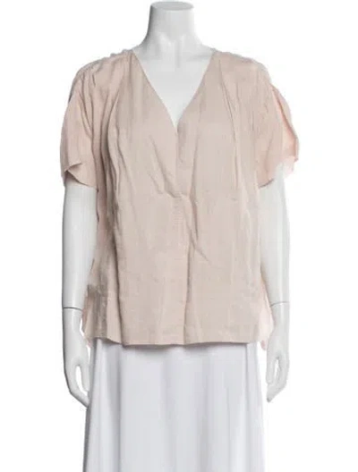 Pre-owned Joseph V-neck Short Sleeve Top In Pink