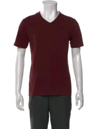 Pre-owned Joseph V-neck Short Sleeve T-shirt In Burgundy